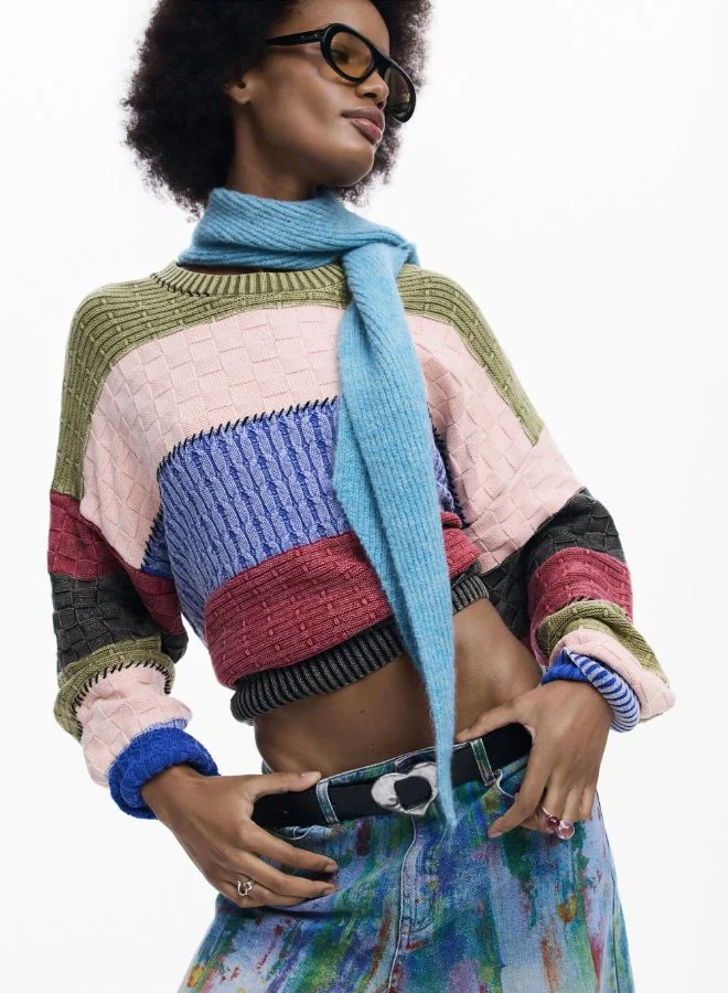 DESIGUAL Blue Arty Denim Pants for Women | Best Price UAE